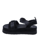 Sandale dama casual piele intoarsa Anna Viotti D113-OWS002-1 negre vedere lateral stanga design modern