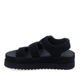 Sandale dama casual piele intoarsa Anna Viotti D113-OWS002-8 negre vedere lateral stanga design modern