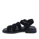 Sandale dama casual Anna Viotti D50-1814 negre din piele intoarsa naturala vedere lateral stanga design modern