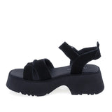 Sandale dama casual piele nabuc Anna Viotti D113-OWS003-1 negre vedere laterala stanga stil modern