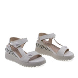 Sandale dama casual Anna Viotti D106-RD909-B39 bej din piele naturala vedere din fata design confortabil