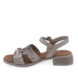 Sandale dama casual Anna Viotti D42-10209 bej din piele naturala vedere lateral stanga stil modern