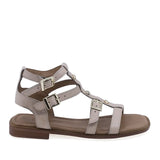 Sandale dama casual Anna Viotti D57-16222 din piele naturala bej vedere laterala dreapta stil roman elegant
