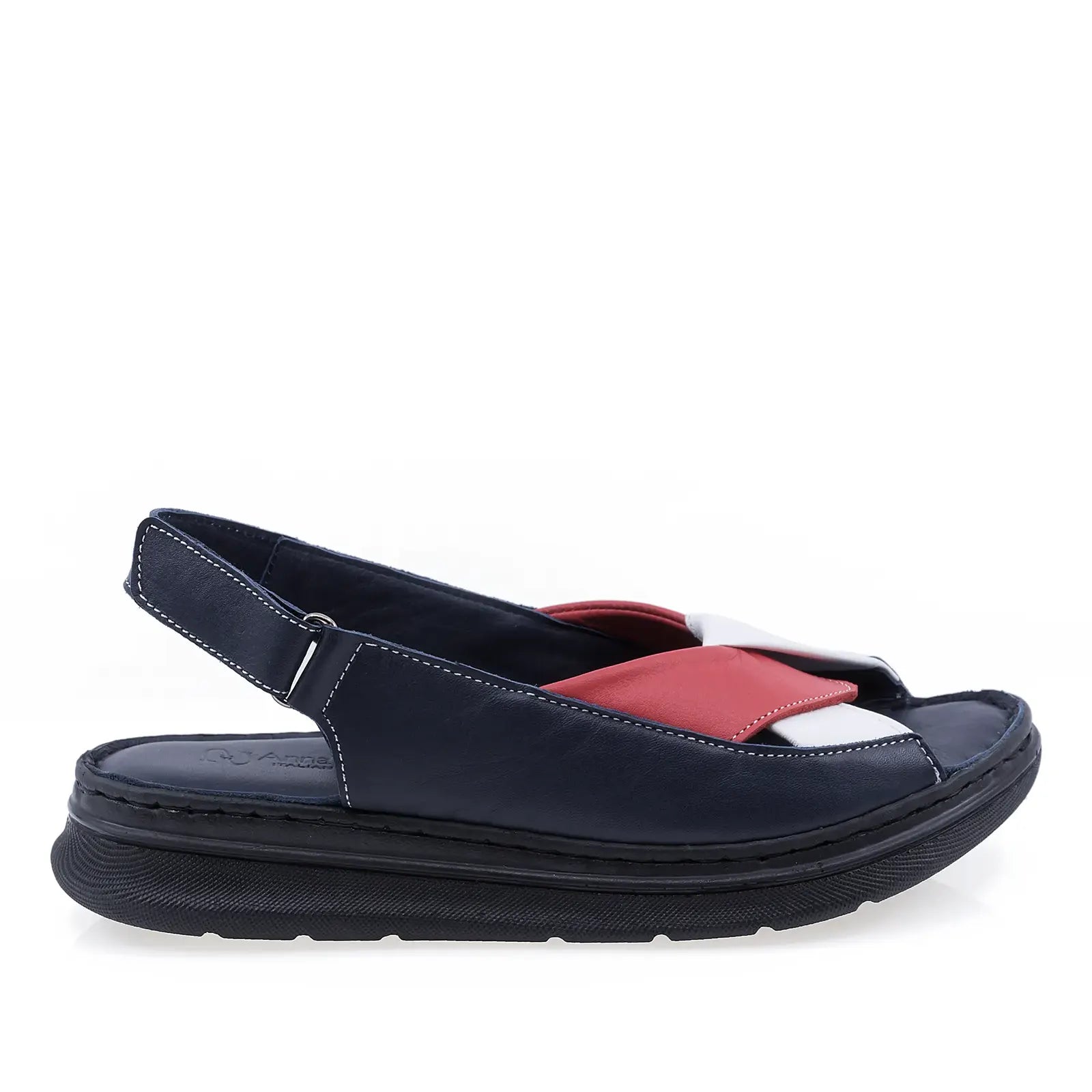 Sandale dama din piele naturala bleumarin Anna Viotti D21-NDR402 vedere laterala dreapta confort pentru purtare zilnica