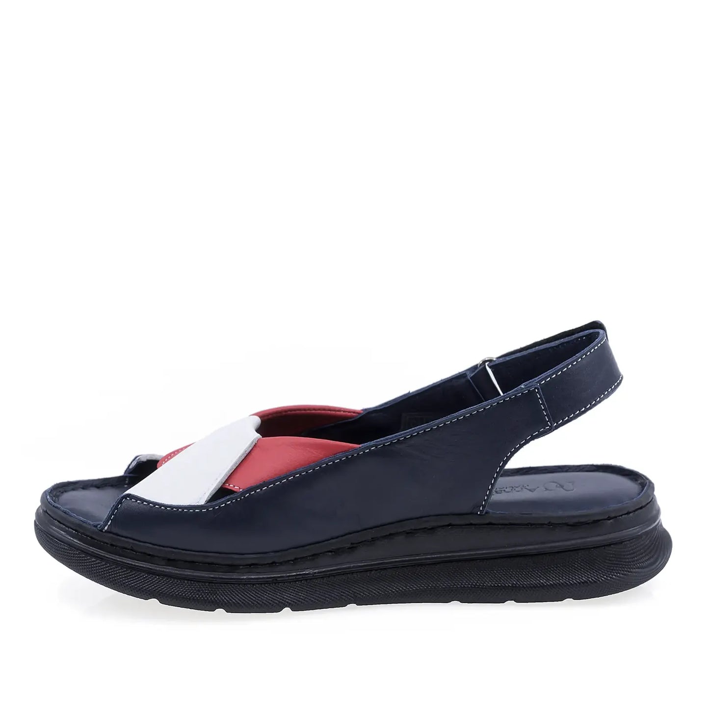 Sandale dama casual Anna Viotti D21-NDR402 piele naturala bleumarin vedere laterala stanga stil casual elegant