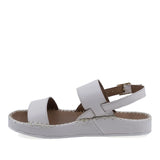Sandale dama casual piele naturala Anna Viotti D27-01102 crem vedere lateral stanga design modern