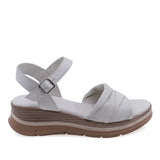 Sandale dama casual Anna Viotti din piele naturala crem vedere lateral dreapta talpa ortopedica confortabile