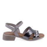 Sandale dama casual Anna Viotti D42-10209 din piele naturala gri vedere lateral dreapta confortabile si elegante