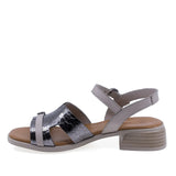 Sandale dama casual piele naturala Anna Viotti D42-10209 gri vedere lateral stanga stil modern