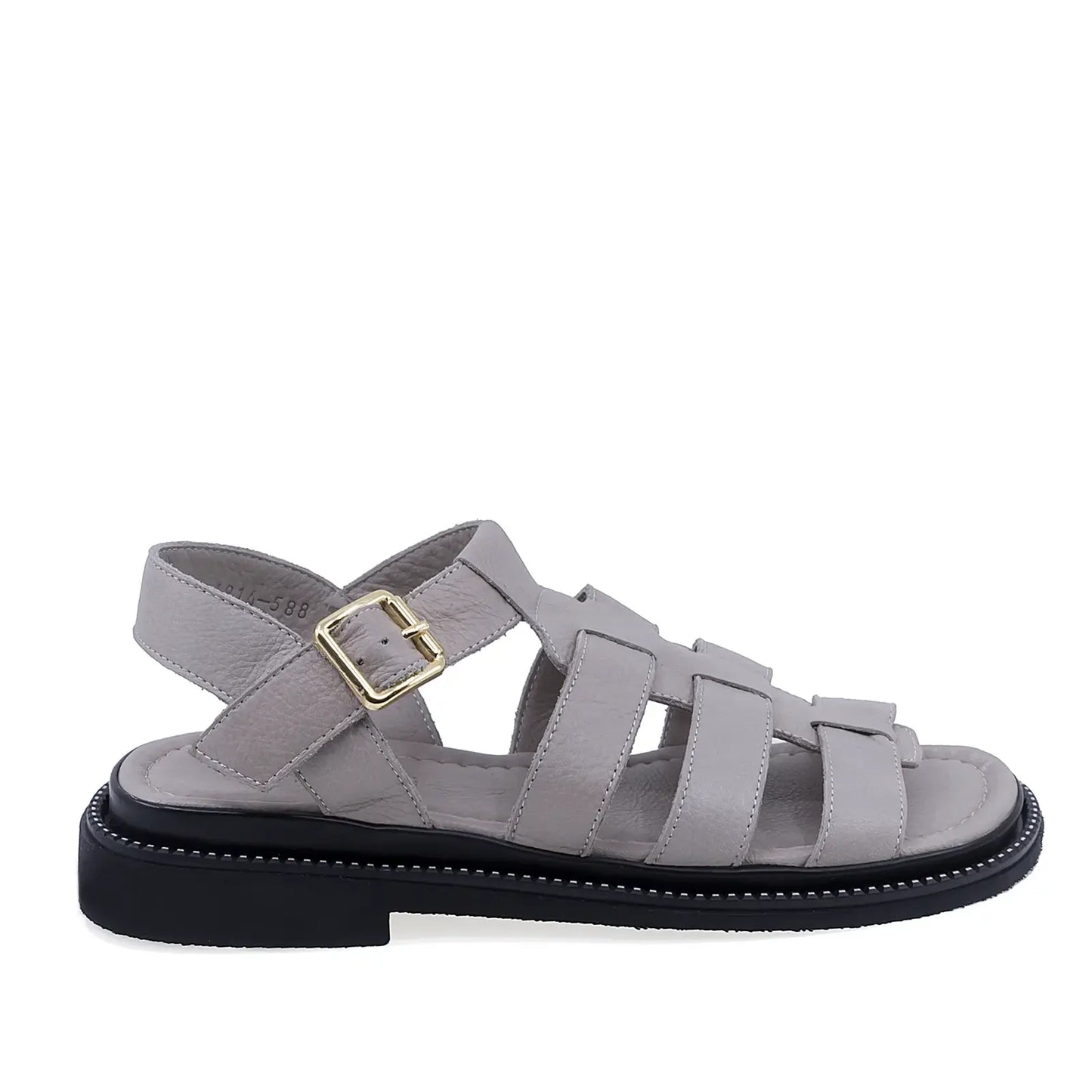 Sandale dama casual Anna Viotti D50-1814 din piele naturala gri vedere lateral dreapta cu toc 3 cm