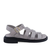 Sandale dama casual Anna Viotti D50-1814 din piele naturala gri vedere lateral dreapta cu toc 3 cm