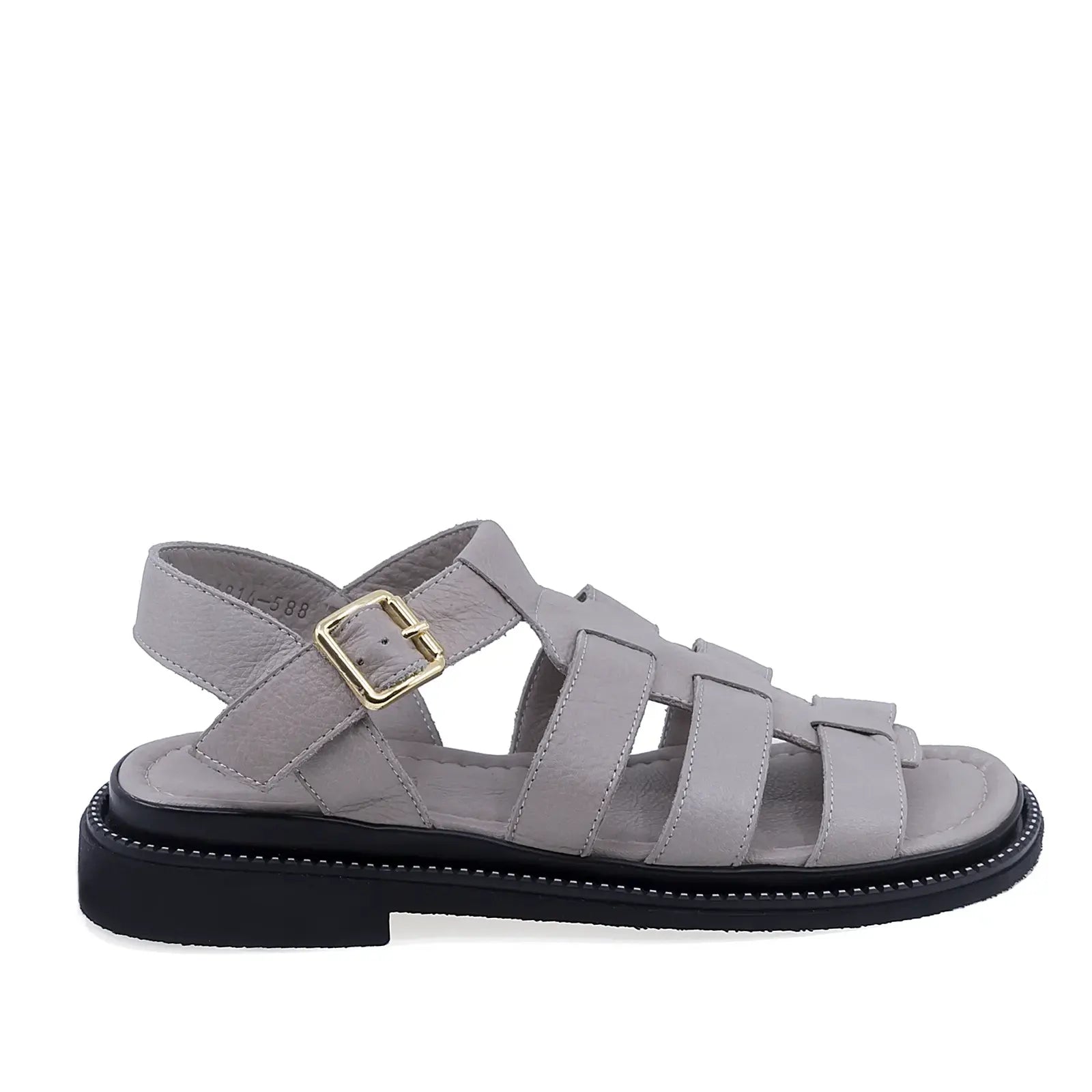 Sandale dama casual Anna Viotti D50-1814 din piele naturala gri vedere lateral dreapta cu toc 3 cm