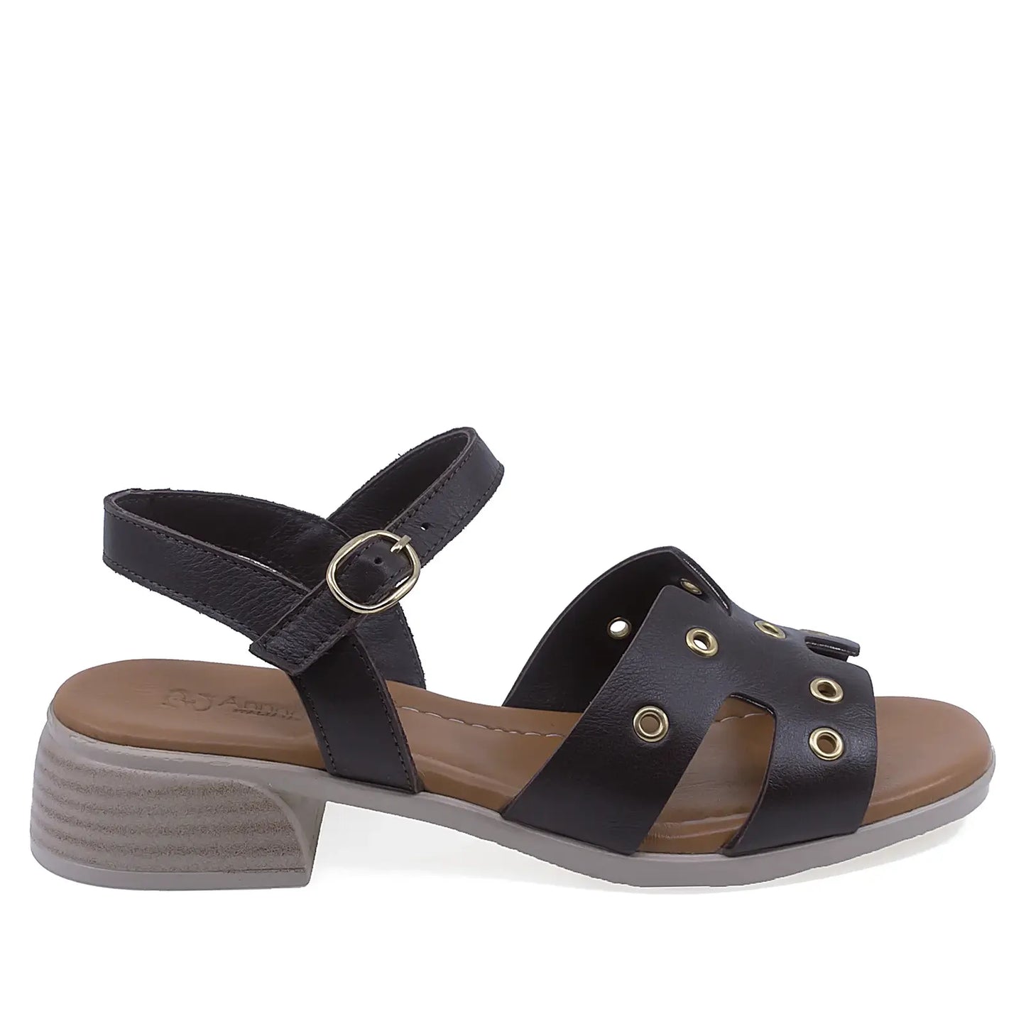 Sandale dama casual Anna Viotti D42-10217 din piele naturala maro vedere laterala dreapta confortabile