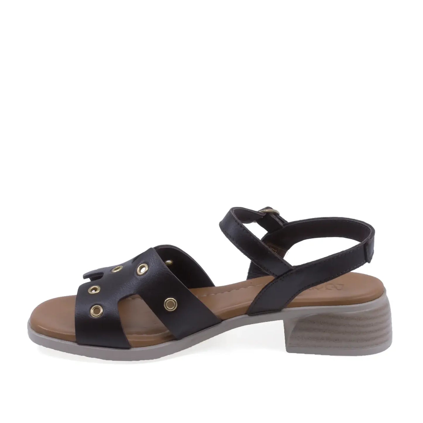 Sandale dama piele naturala Anna Viotti D42-10217 maro vedere laterala stanga stil casual elegant