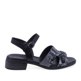 Sandale dama casual Anna Viotti D42-10209 din piele naturala negre vedere lateral dreapta confortabile