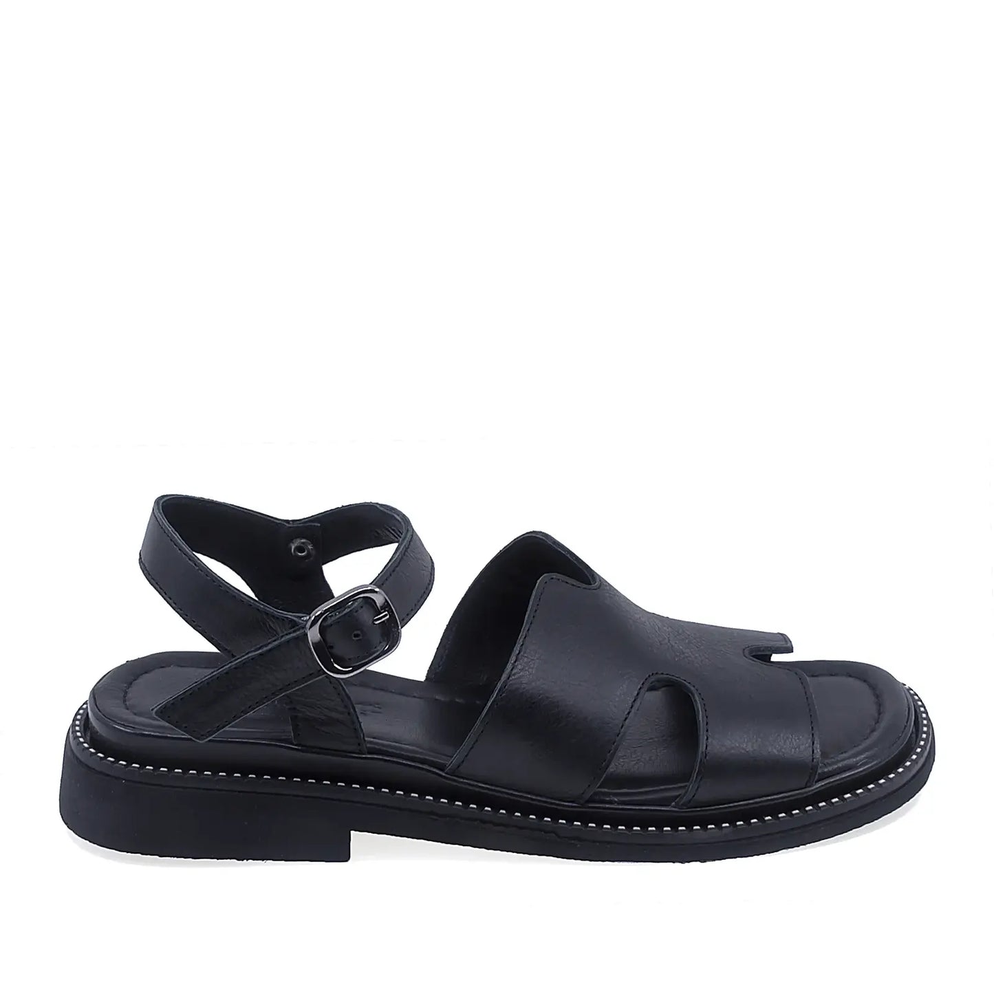 Sandale dama casual Anna Viotti D50-1813 din piele naturala negre vedere lateral dreapta confortabile
