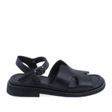 Sandale dama casual Anna Viotti D50-1813 din piele naturala negre vedere lateral dreapta confortabile