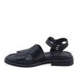 Sandale dama casual Anna Viotti D50-1813 negre din piele naturala vedere lateral stanga design modern