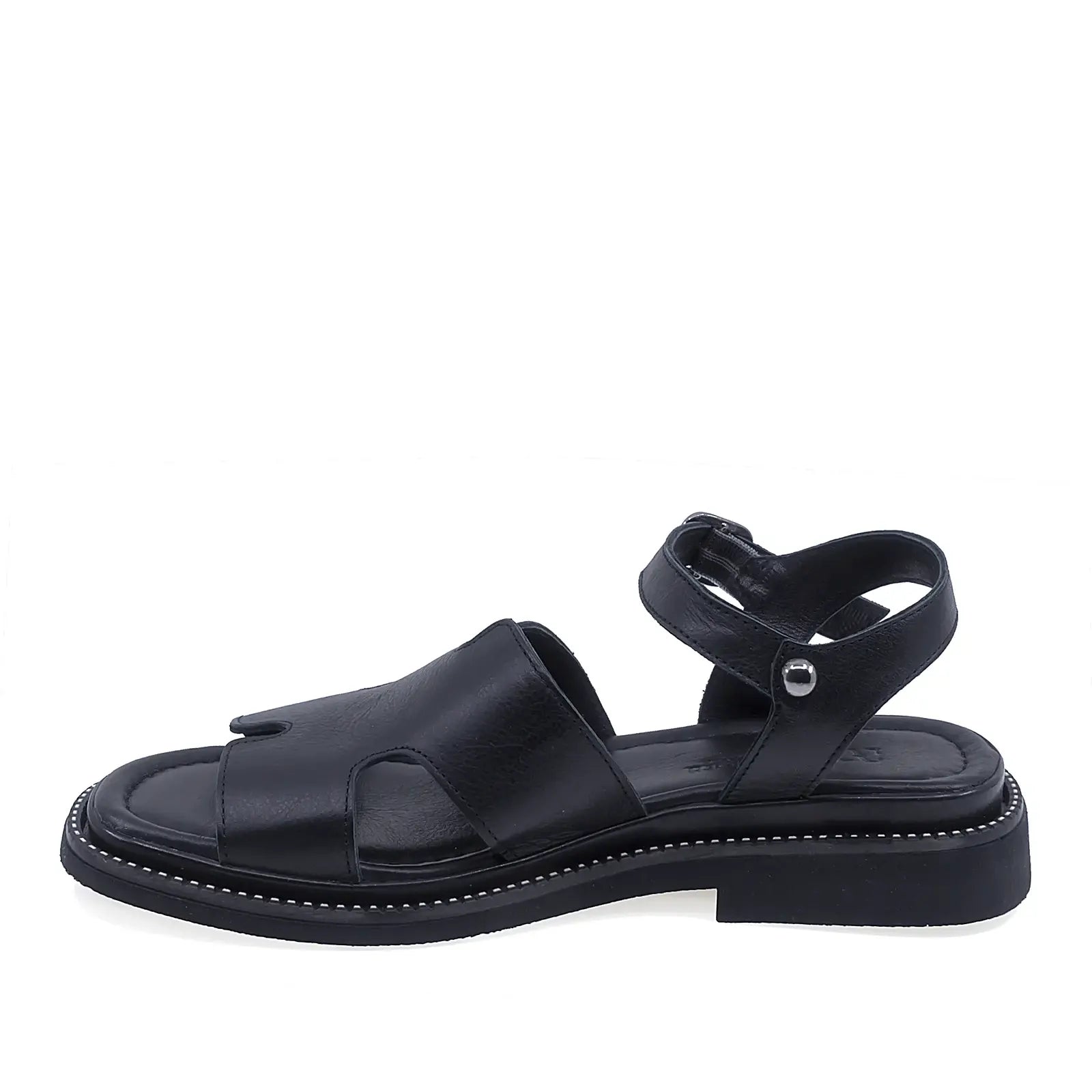 Sandale dama casual Anna Viotti D50-1813 negre din piele naturala vedere lateral stanga design modern