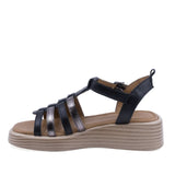 Sandale dama casual piele naturala Anna Viotti D57-303 negre vedere lateral stanga design modern