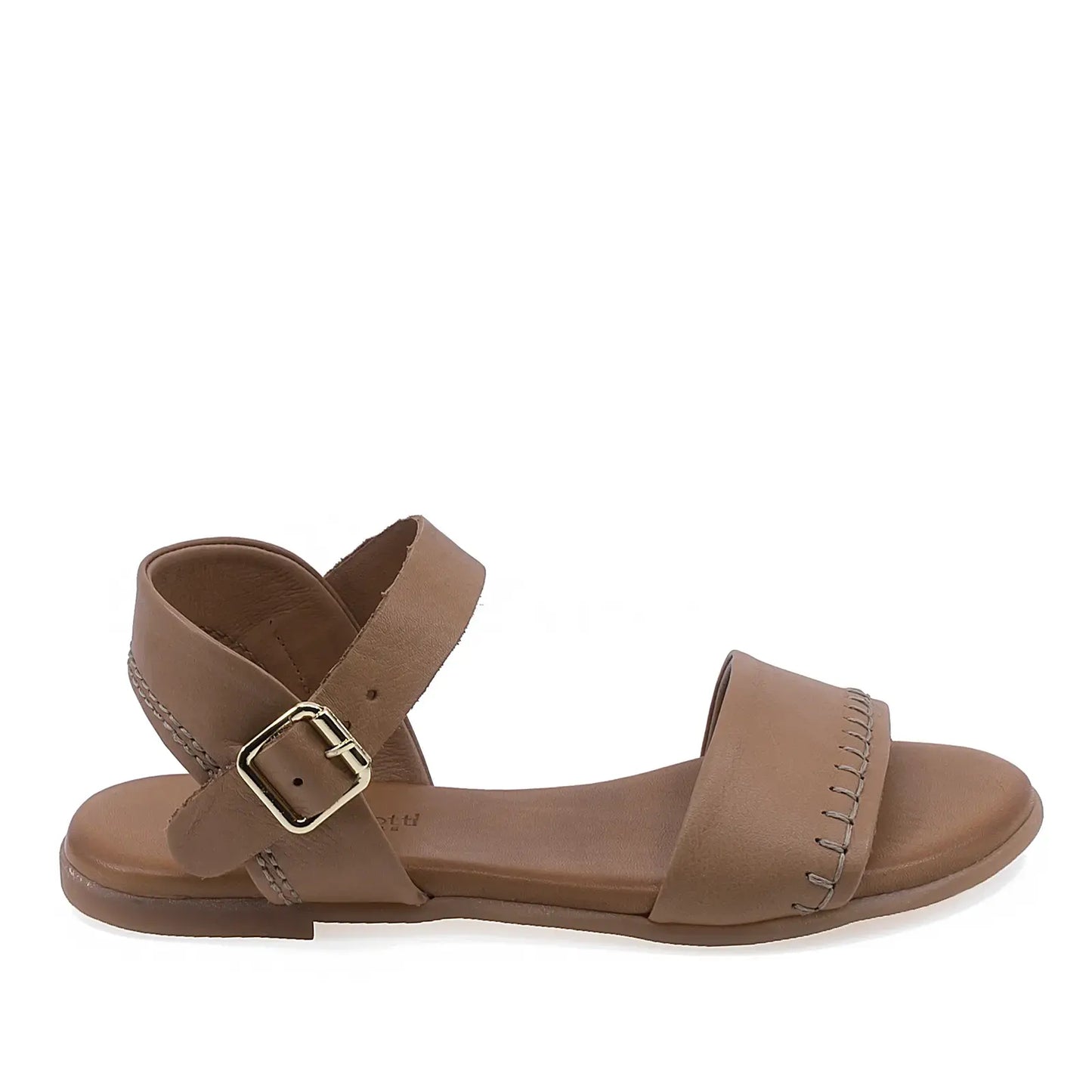 Sandale dama casual Anna Viotti D45-2712 din piele naturala taba vedere lateral dreapta cu talpa confortabila
