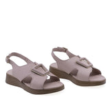 Sandale dama casual Anna Viotti D72-25-999 piele naturala pudra vedere din fata stil elegant
