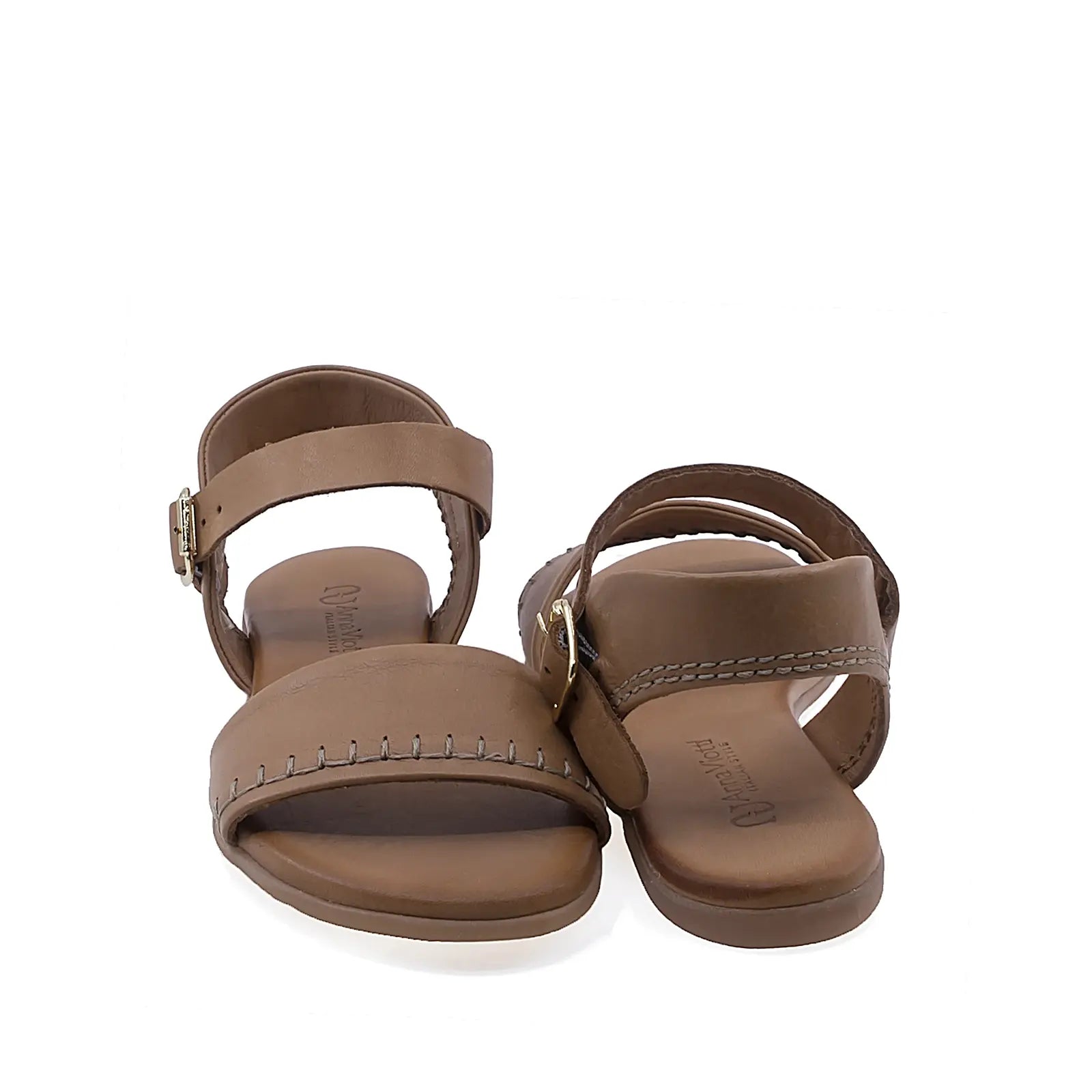 Sandale dama casual Anna Viotti D45-2712 vedere spate piele naturala taba design modern
