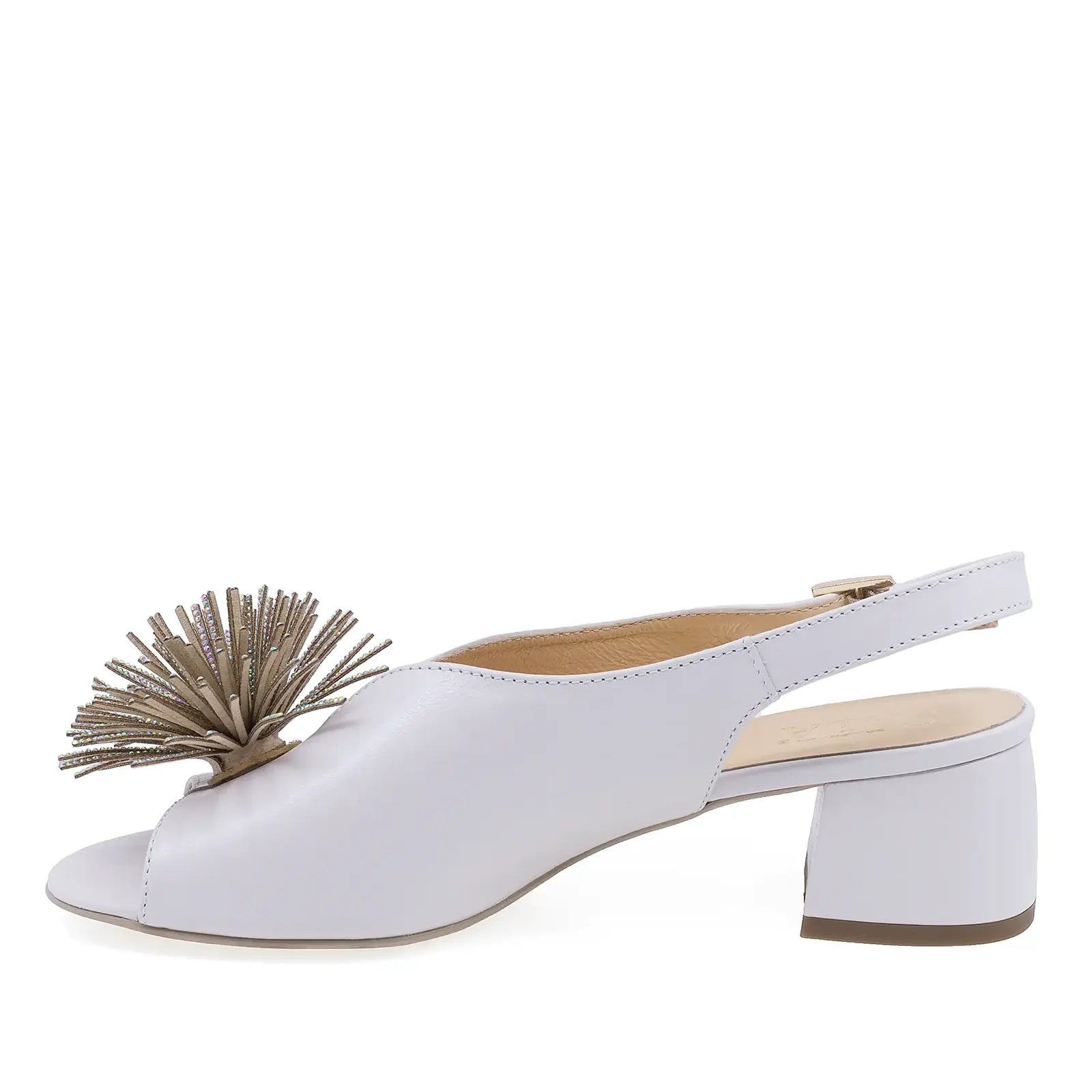 Sandale damă elegante albe piele naturală Sala DSALA20715 lateral stânga ideale pentru ocazii speciale