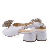 Sandale damă elegante albe Sala DSALA20715 vedere spate finisaje premium și prindere sigură