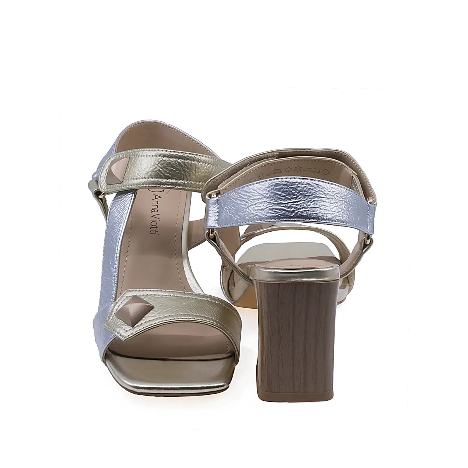 Sandale dama elegante Anna Viotti D106-RD1365-B26 vedere din spate piele naturala aurie design feminin