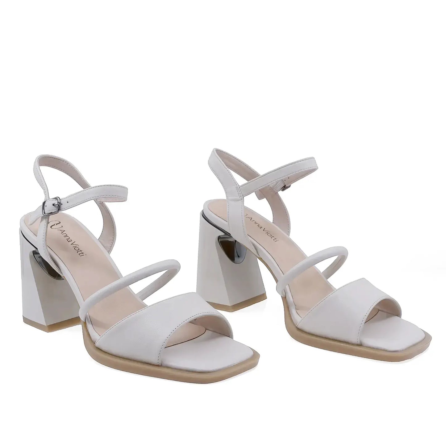 Sandale damă elegante bej Anna Viotti vedere față design feminin perfect pentru vară