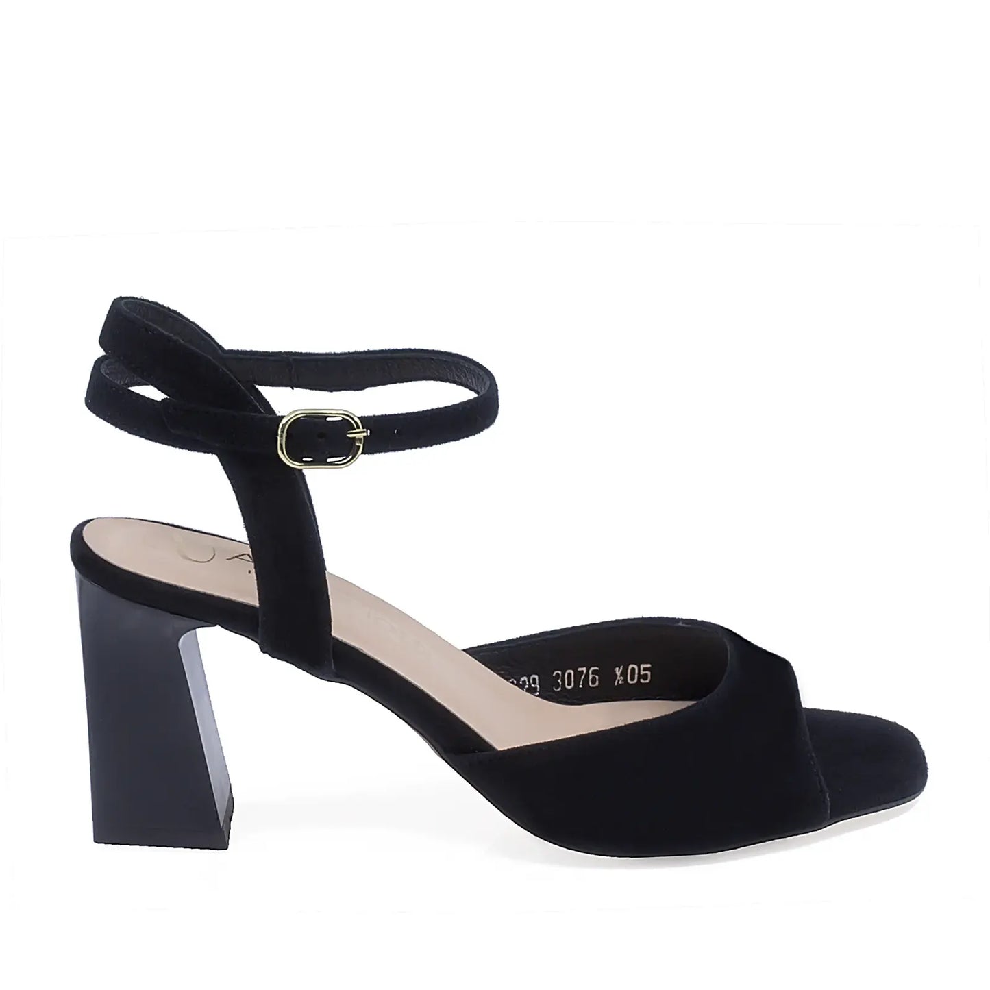 Sandale dama elegante Anna Viotti D3076 negre din piele naturala vedere lateral dreapta cu toc 7,5 cm