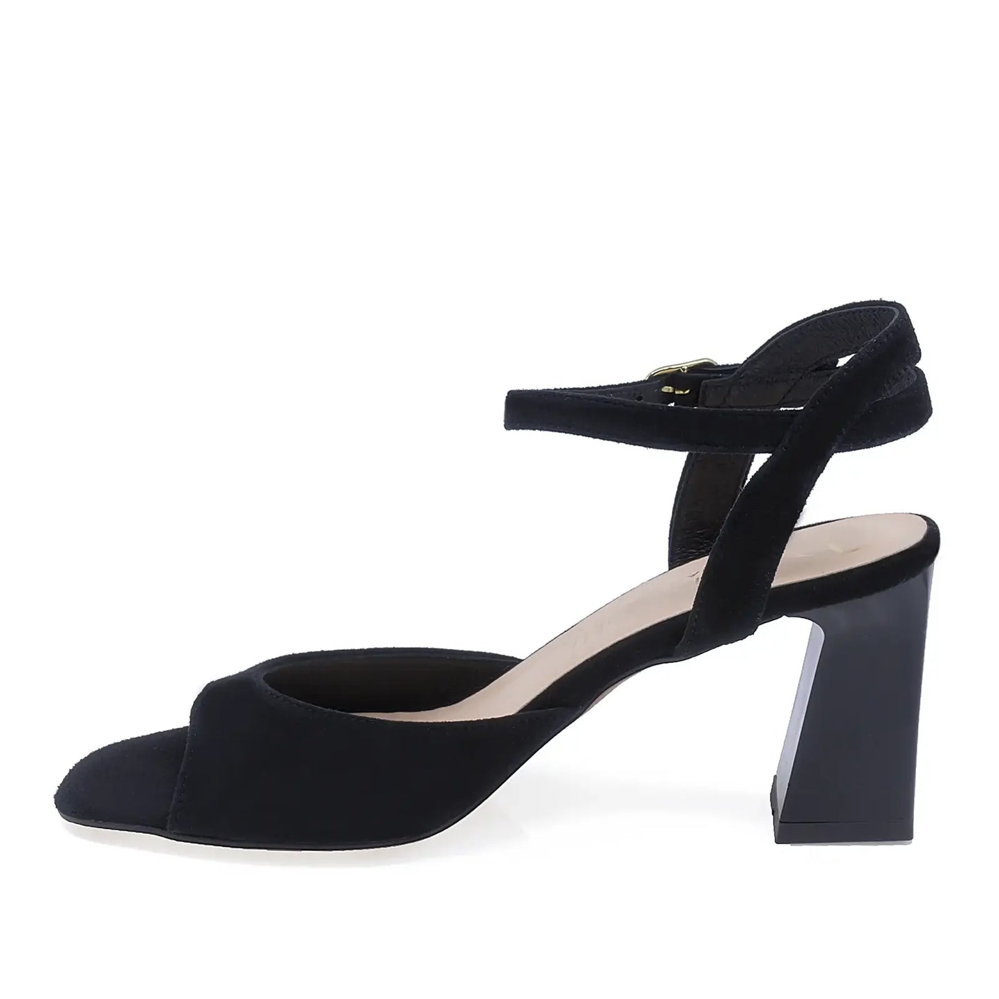Sandale dama elegante piele naturala Anna Viotti D3076 negre vedere lateral stanga design feminin modern