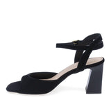Sandale dama elegante piele naturala Anna Viotti D3076 negre vedere lateral stanga design feminin modern