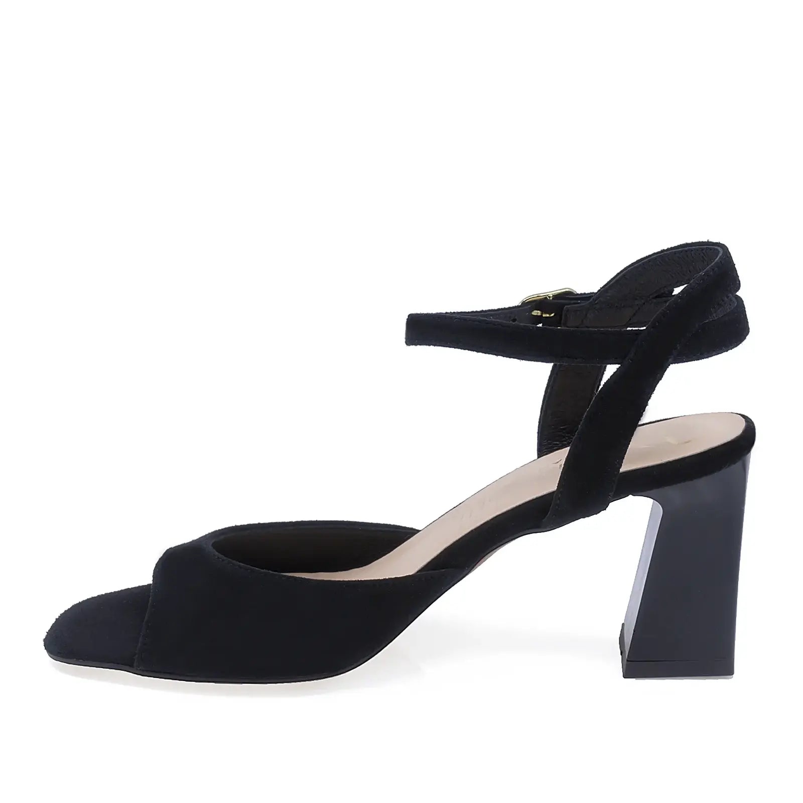 Sandale dama elegante piele naturala Anna Viotti D3076 negre vedere lateral stanga design feminin modern