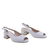 Sandale dama elegante Anna Viotti D106-QY3G820-GW1057V-QJ din piele naturala alba vedere din fata cu toc de 4,5 cm