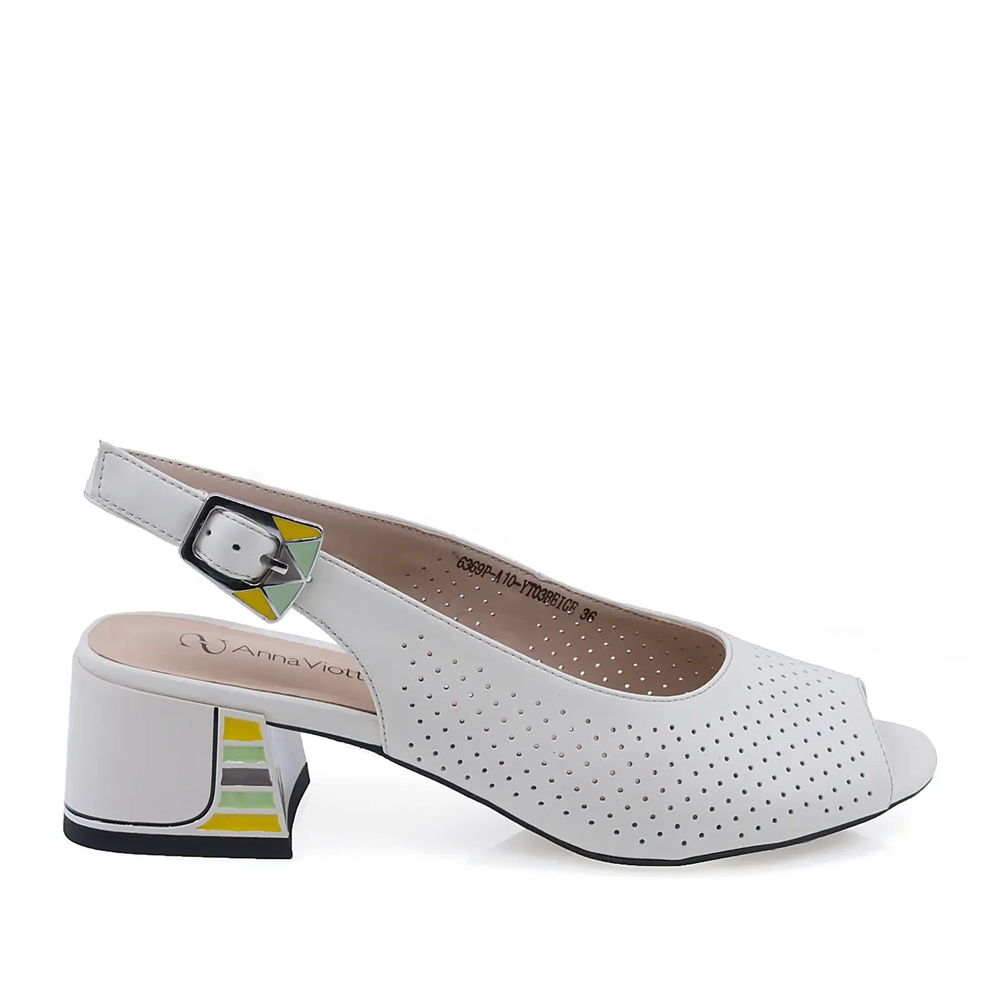 Sandale damă elegante din piele naturală bej Anna Viotti D105-6369P-A10-YT03, vedere lateral dreapta, design rafinat și confortabil
