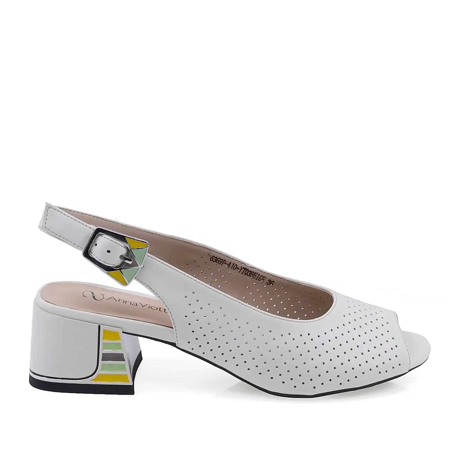 Sandale damă elegante din piele naturală bej Anna Viotti D105-6369P-A10-YT03, vedere lateral dreapta, design rafinat și confortabil