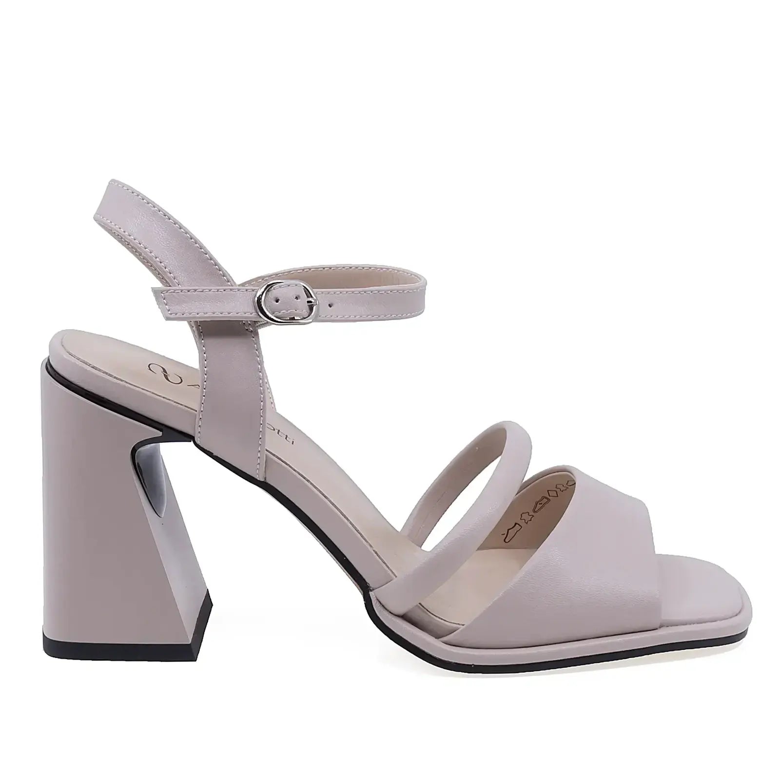 Sandale damă elegante Anna Viotti din piele naturală bej, model D106-50122-RS365V-QIL, vedere lateral dreapta
