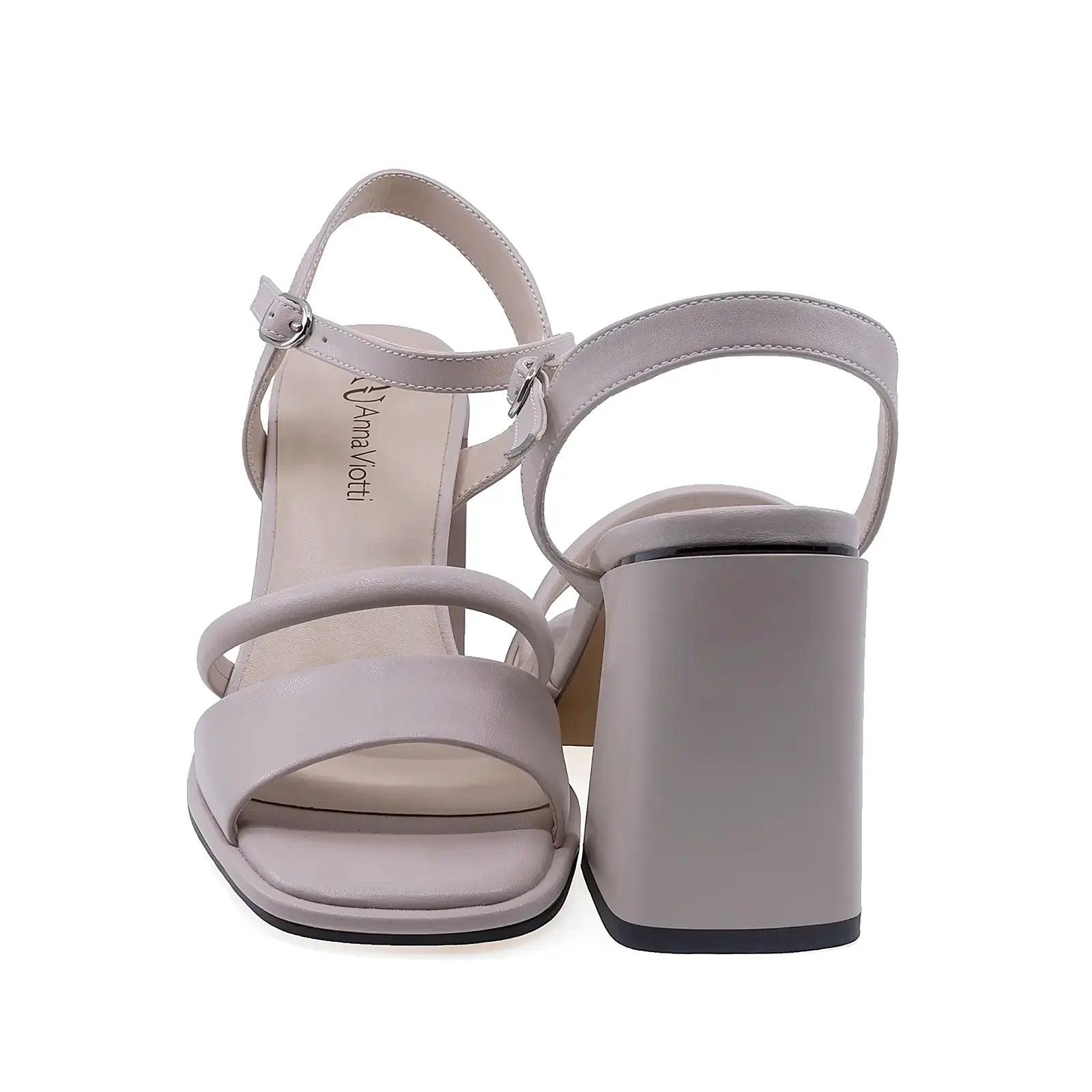 Sandale damă elegante Anna Viotti din piele naturală bej, model D106-50122-RS365V-QIL, vedere spate