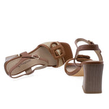 Branț sandale damă elegante Anna Viotti din piele naturală maro/bej, model D106-RD1365-B159, confort sporit