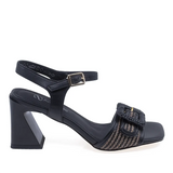 Sandale dama elegante Anna Viotti D106-RD1365-B159 din piele naturala neagra vedere laterala dreapta cu toc de 7 cm