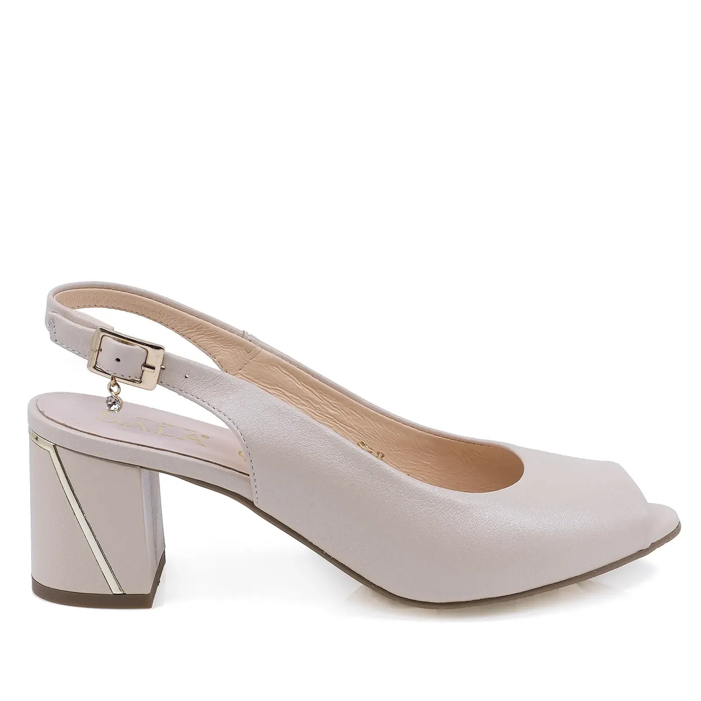 Sandale damă elegante din piele naturală crem Sala 20234 vedere lateral dreapta design rafinat și confortabil