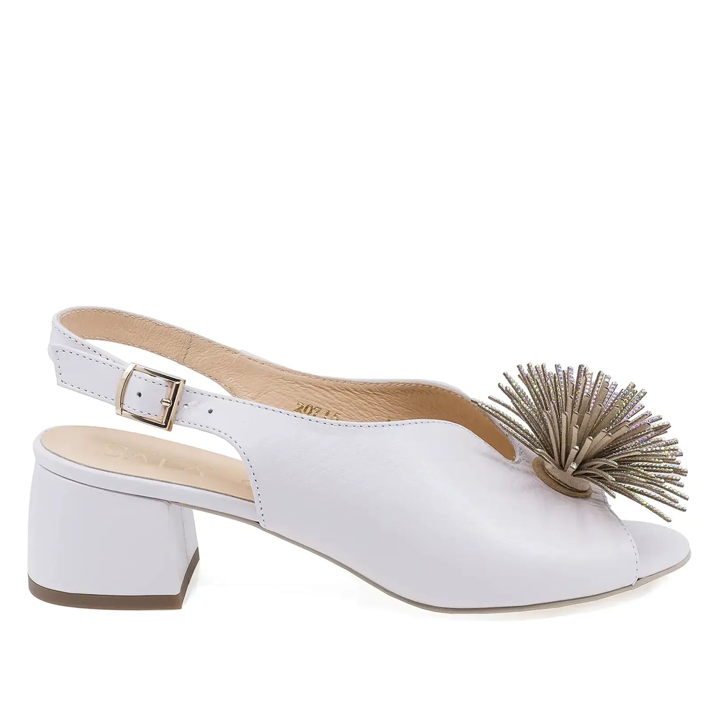Sandale damă elegante albe din piele naturală Sala DSALA20715 vedere lateral dreapta design rafinat
