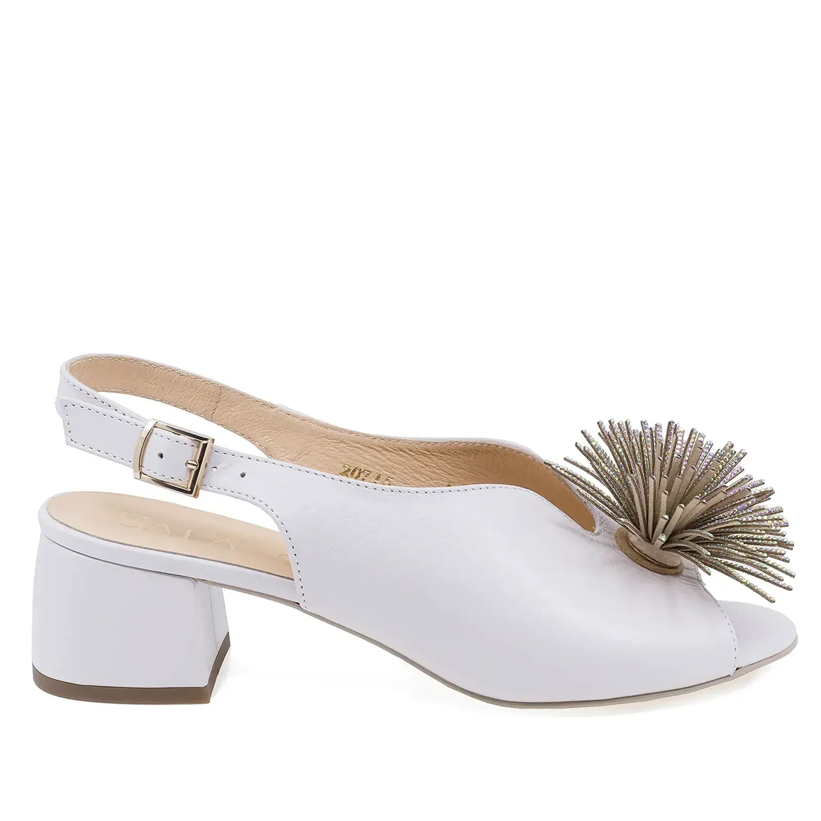 Sandale damă elegante albe din piele naturală Sala DSALA20715 vedere lateral dreapta design rafinat