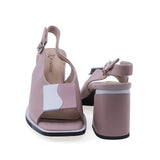 Sandale damă elegante roz Anna Viotti D105-6361P-J558-Z818 din piele naturală, vedere din spate, fixare sigură