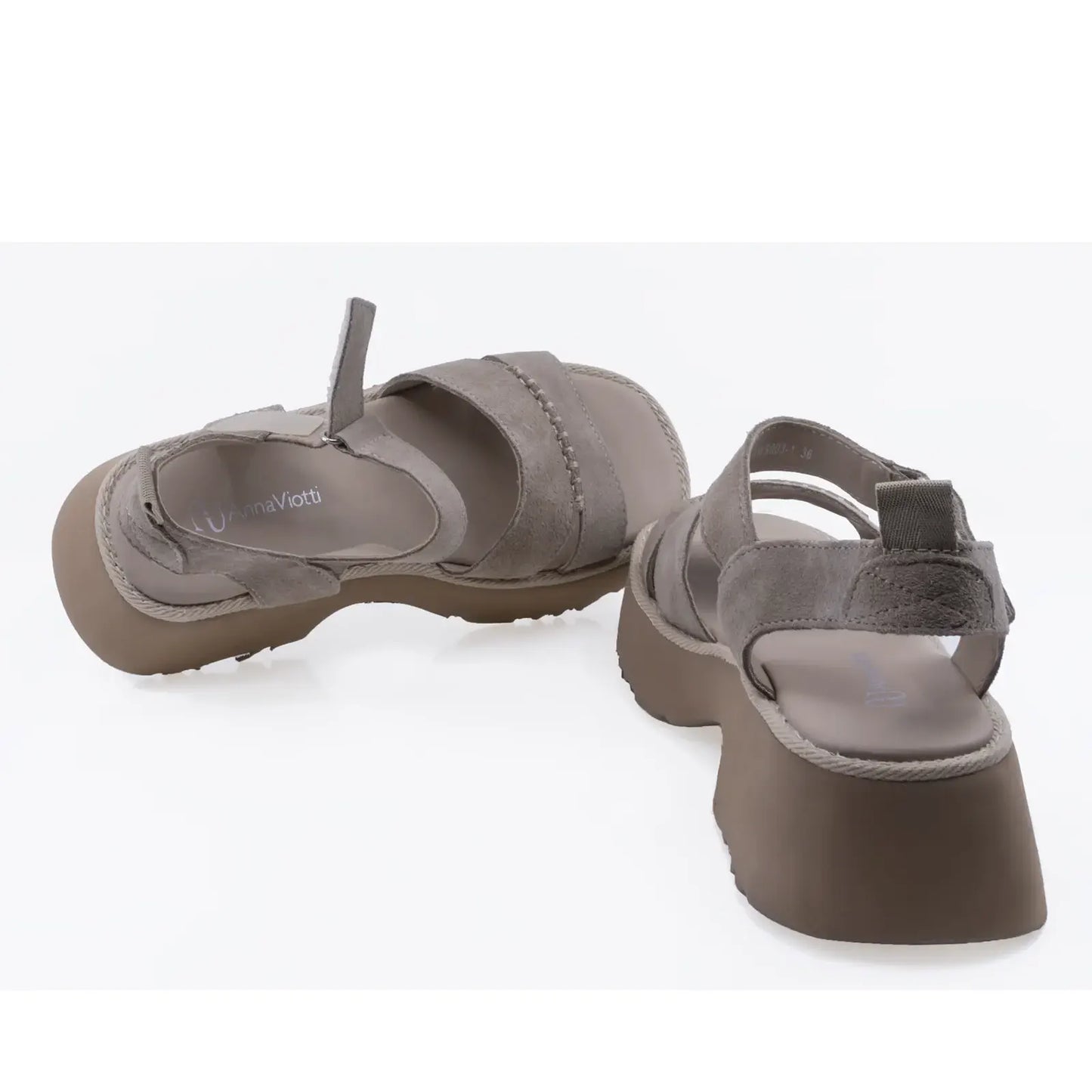 Sandale dama Anna Viotti D113-OWS003-1 cu mesina naturala si brant confortabil pentru purtare zilnica