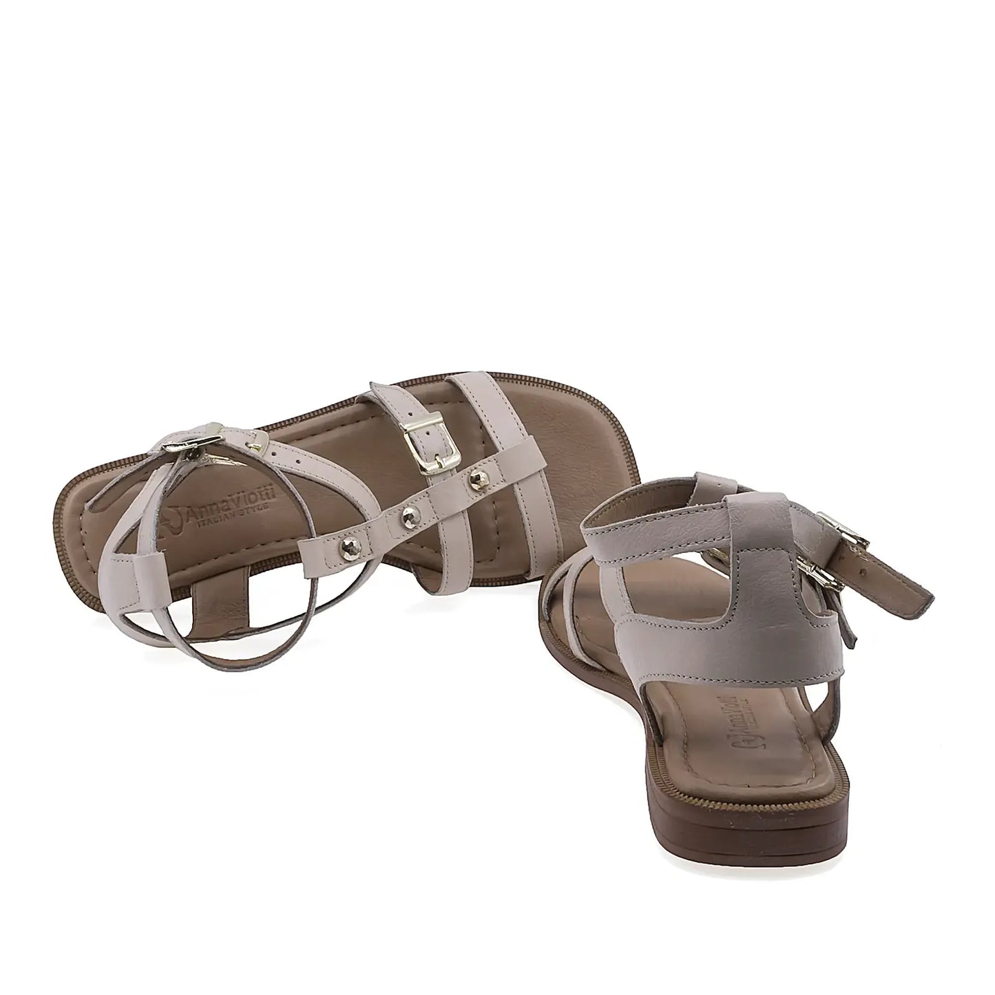 Sandale dama Anna Viotti D57-16222 cu interior din mesina naturala moale si confortabila