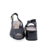 Sandale elegante damă Anna Viotti D105-6369P negre – vedere din spate, fixare sigură pe picior