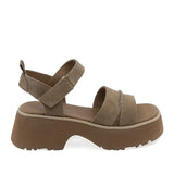 Sandale dama casual Anna Viotti D113-OWS003-1 piele naturala nabuc cafe vedere lateral dreapta confortabile